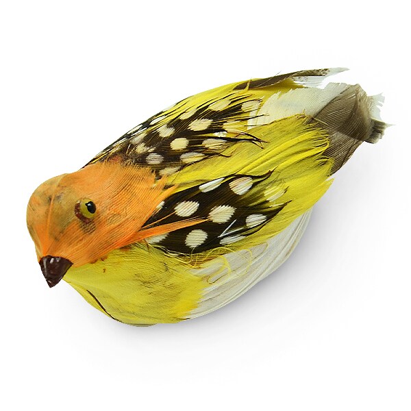 Real Feather Decorative Bird Accent 4&#x22;