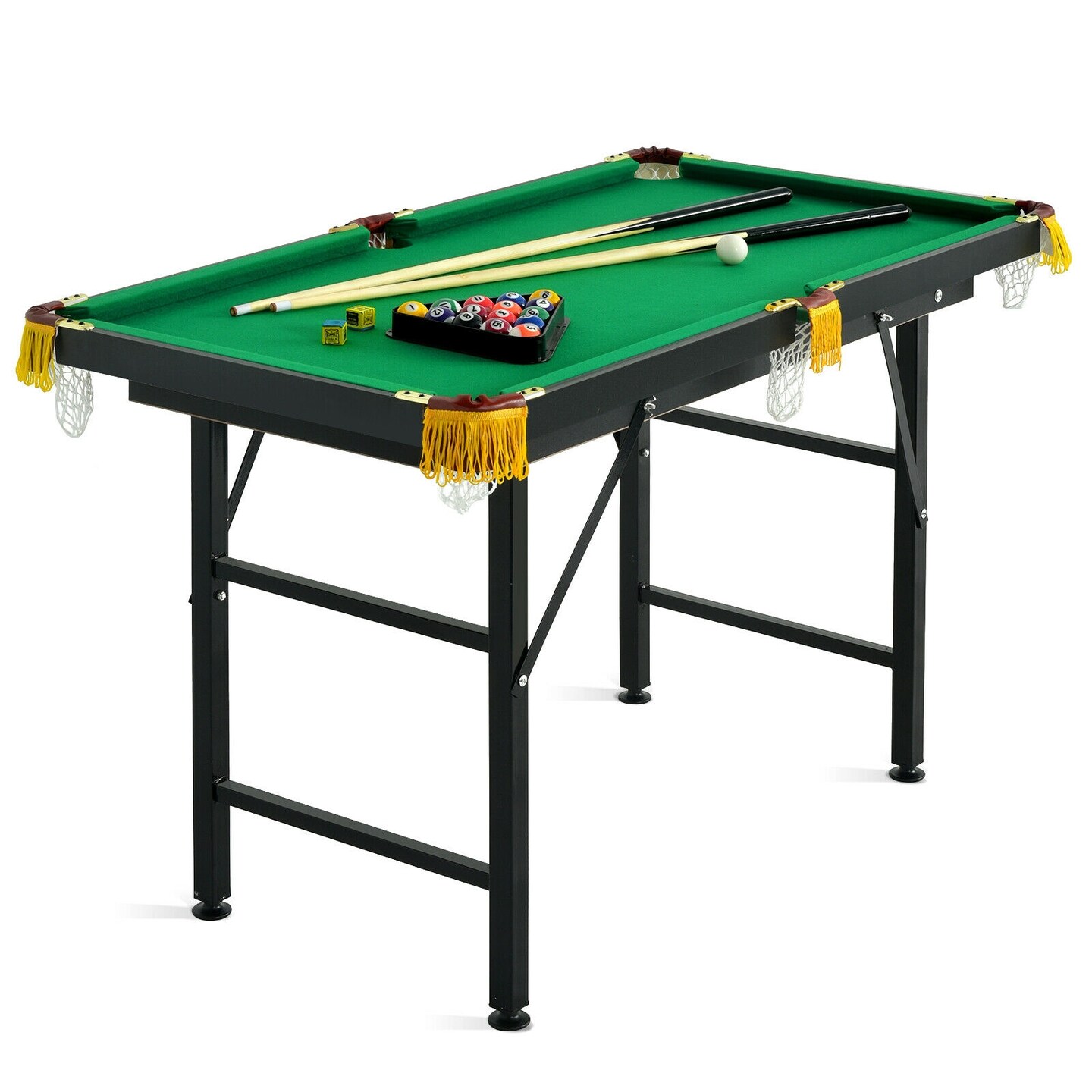 47 Inch Folding Billiard Table with Cues and Brush Chalk