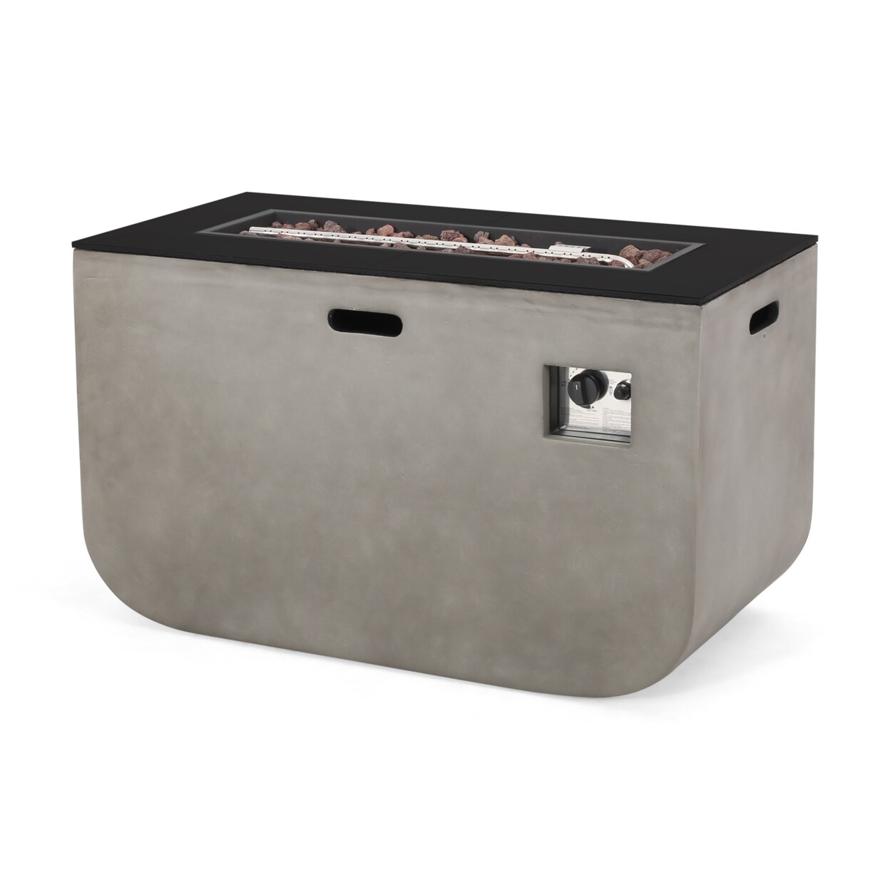 GDFStudio Laini Outdoor Modern 40-Inch Rectangular Fire Pit
