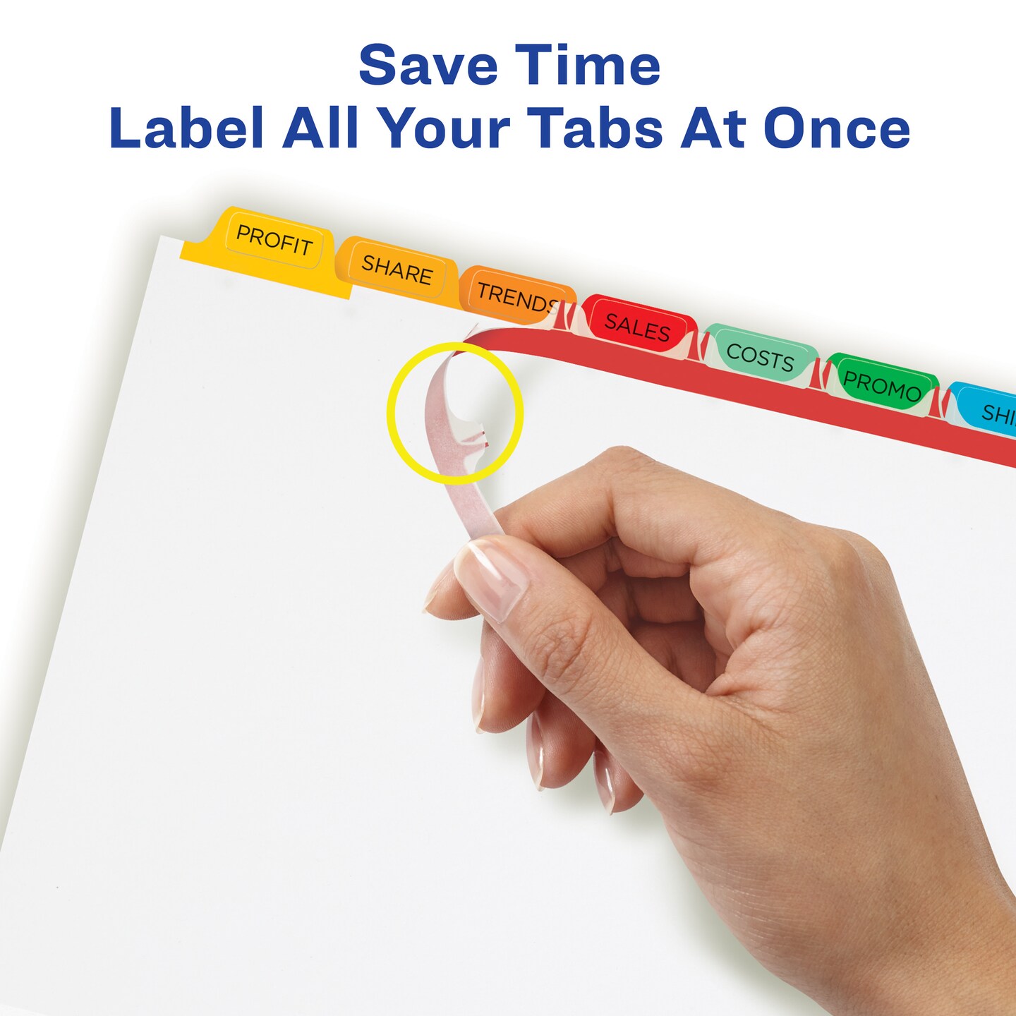 Avery 8 Tab Dividers for 3 Ring Binder, Easy Print & Apply Clear Label Strip, Index Maker Customizable Multicolor Tabs, 25 Sets (11424)