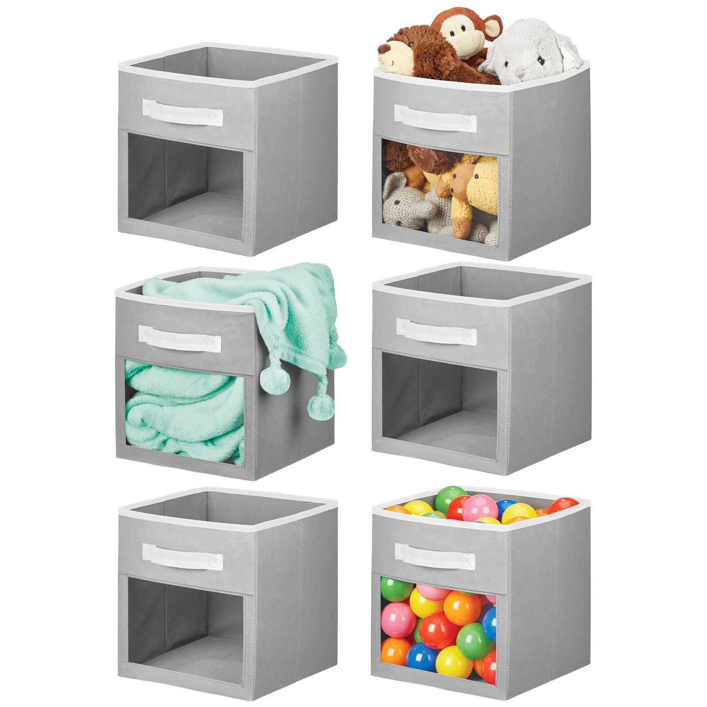 Mdesign Fabric Nursery Hanging Organizer - 7 Shelves/3 Drawers