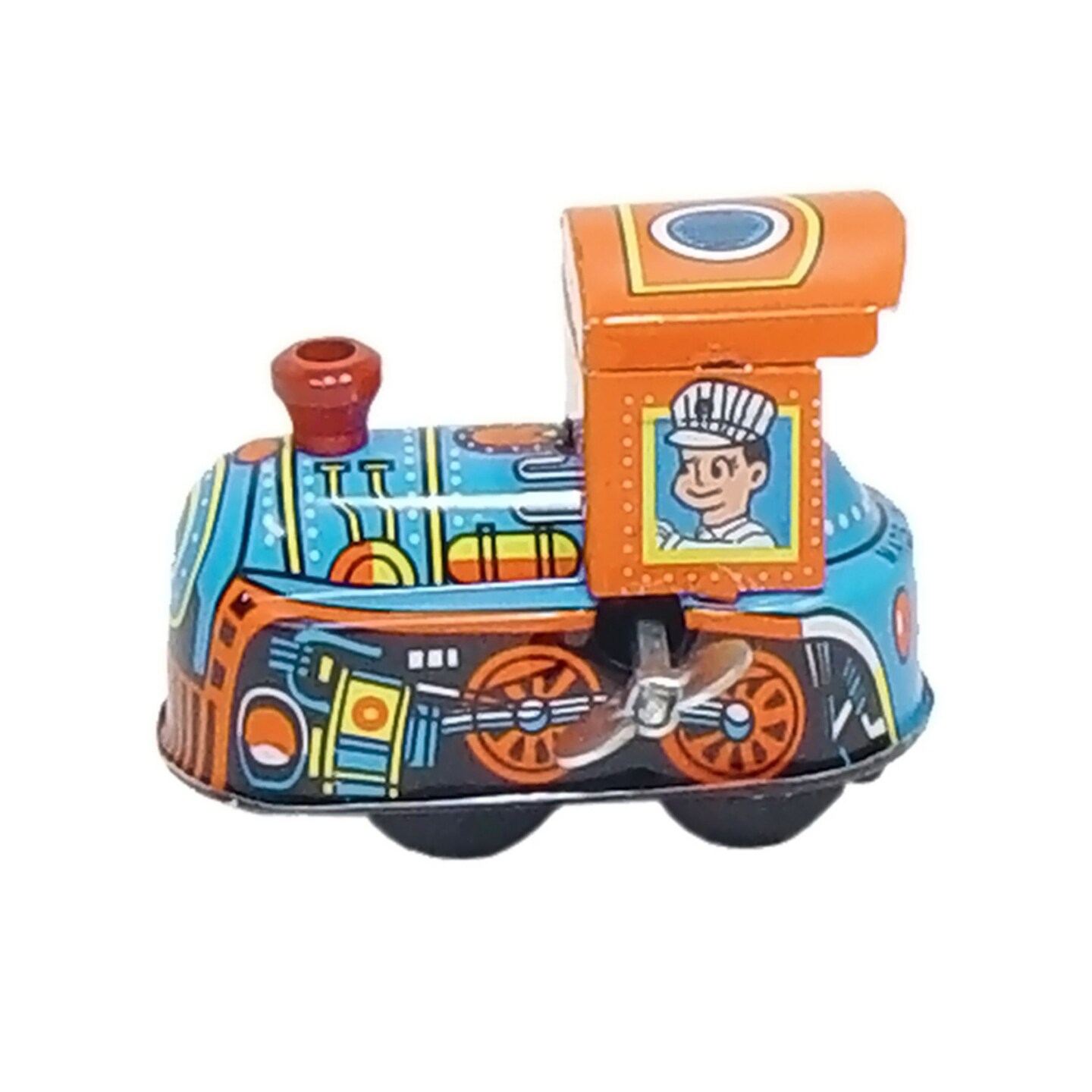 Alexander Taron Holiday Seasonal Decorative Collectible Tin Toy - Mini-Locomotive - 1&#x22;Hx2&#x22;Wx2.5&#x22;D