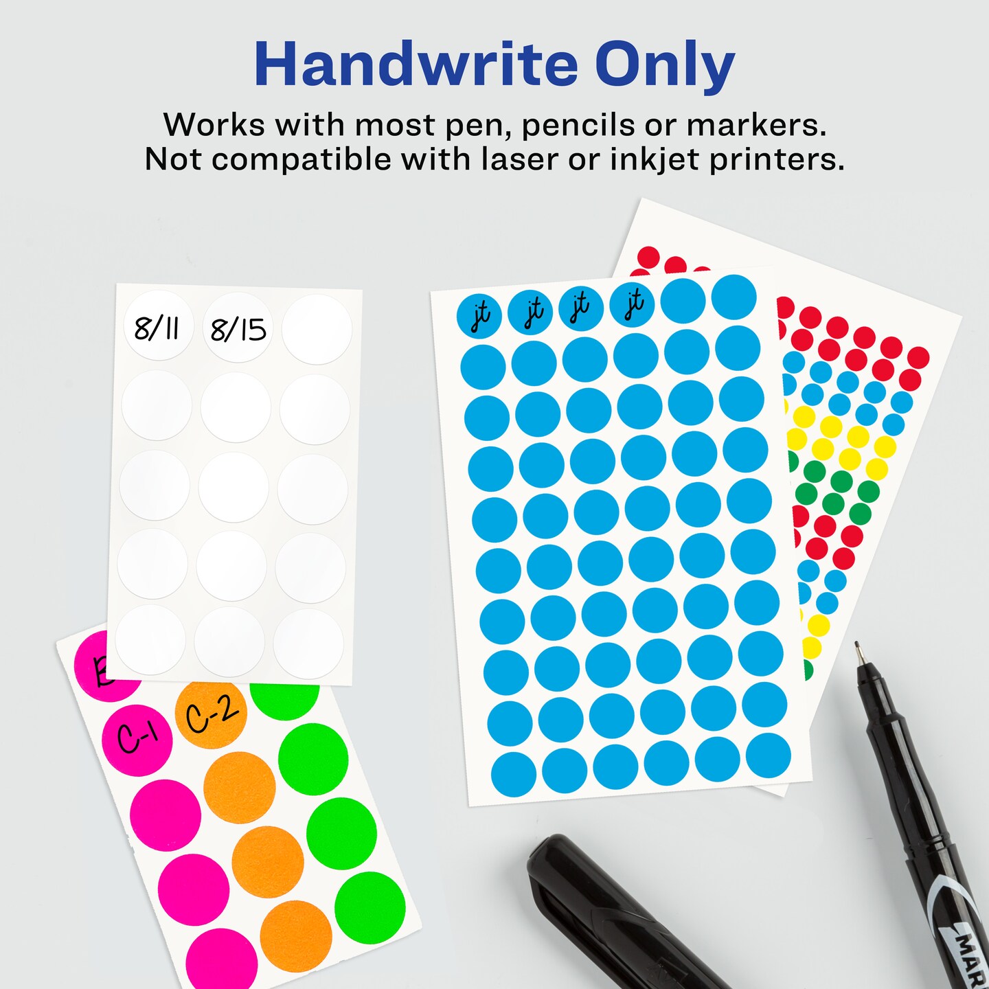 Avery See-Through Color-Coding Removable Labels, 3/4 Inch Round Labels, Assorted Translucent Colors, Non-Printable, 1,015 Dot Stickers Total (5473)
