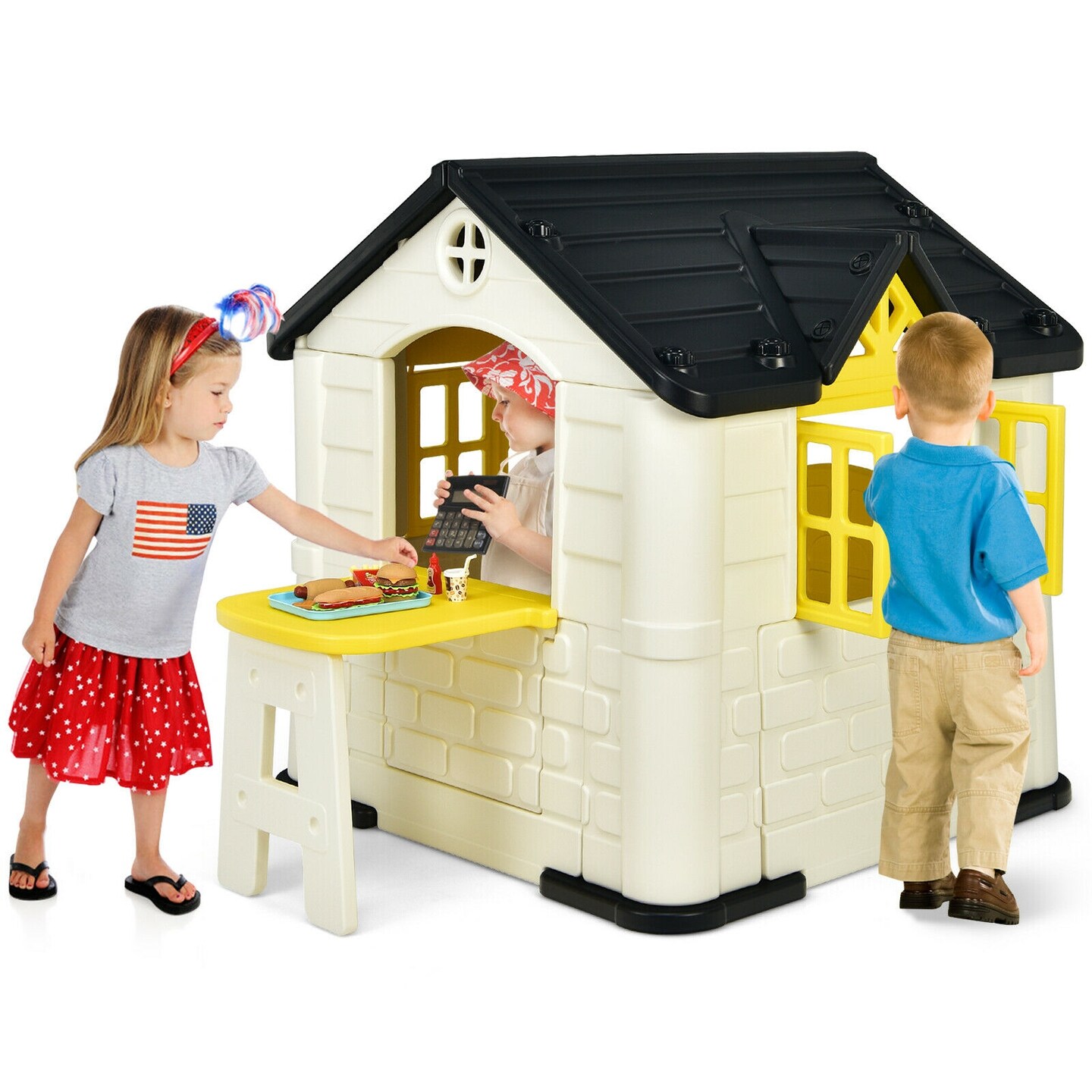 Kid s Playhouse Pretend Toy House For Boys and Girls 7 Pieces Toy Set