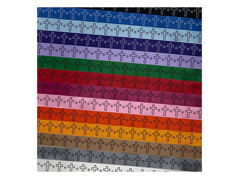 Cross Christian Church Religion Outline Satin Ribbon for Bows Gift Wrapping DIY Craft Projects - 1&#x22; - 3 Yards