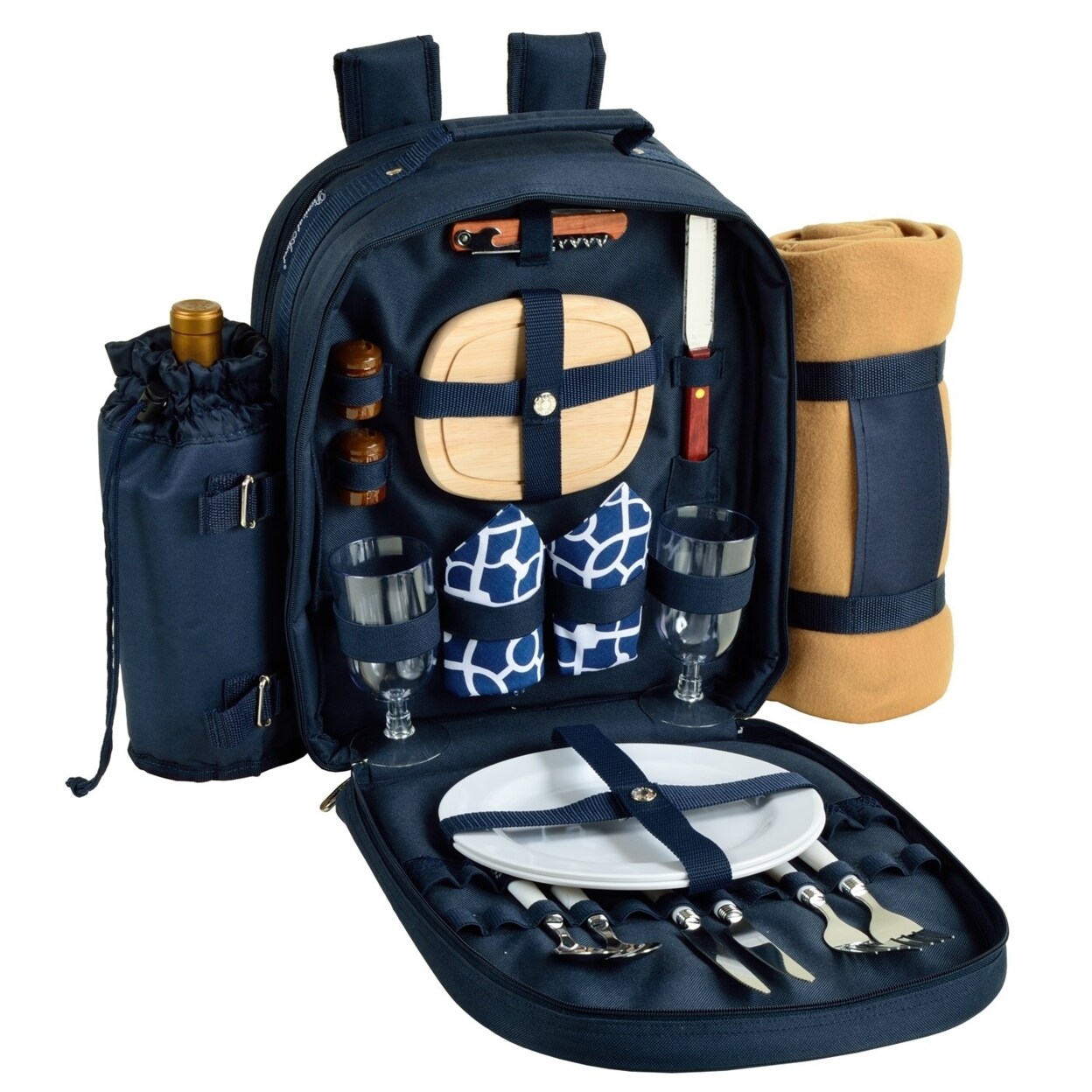 Picnic at Ascot Picnic Backpack with Service for 2 with Blanket (080X)