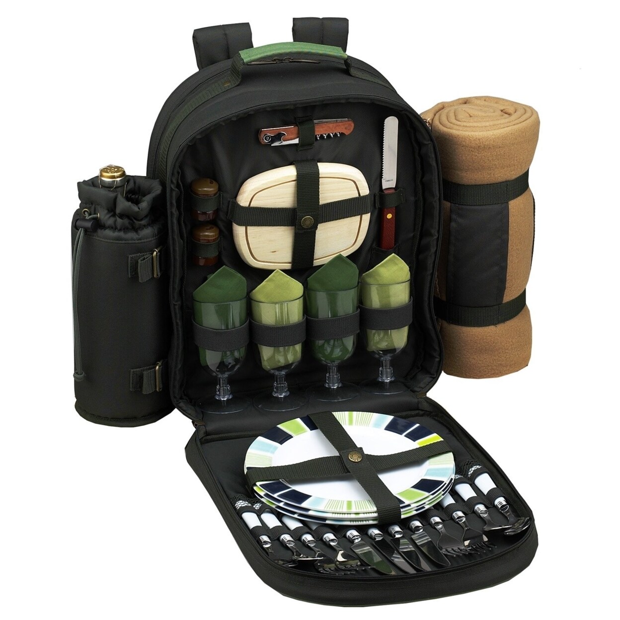 Picnic at Ascot Picnic Backpack with Service for 4 & Blanket  display picture 1