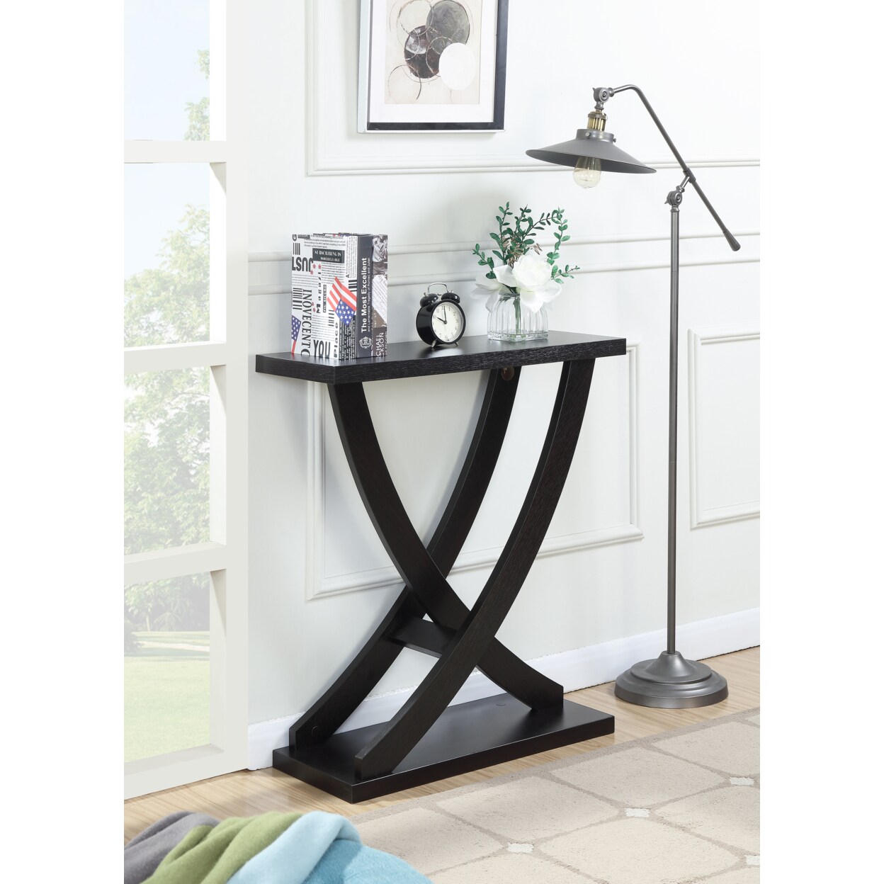 Convenience Concepts Newport Cross Step Console Table