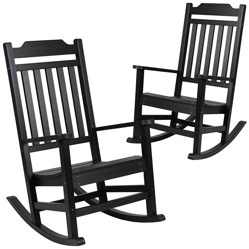Flash Furniture Black Wood Rocking Chair