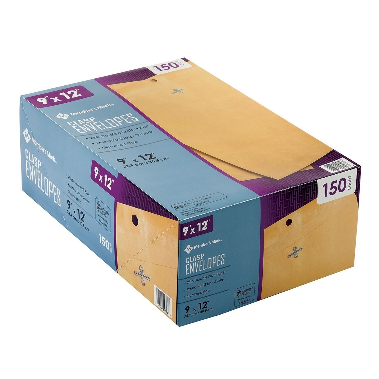 Members Mark Clasp Envelope 9&#x22; X 12&#x22; (150 Count)