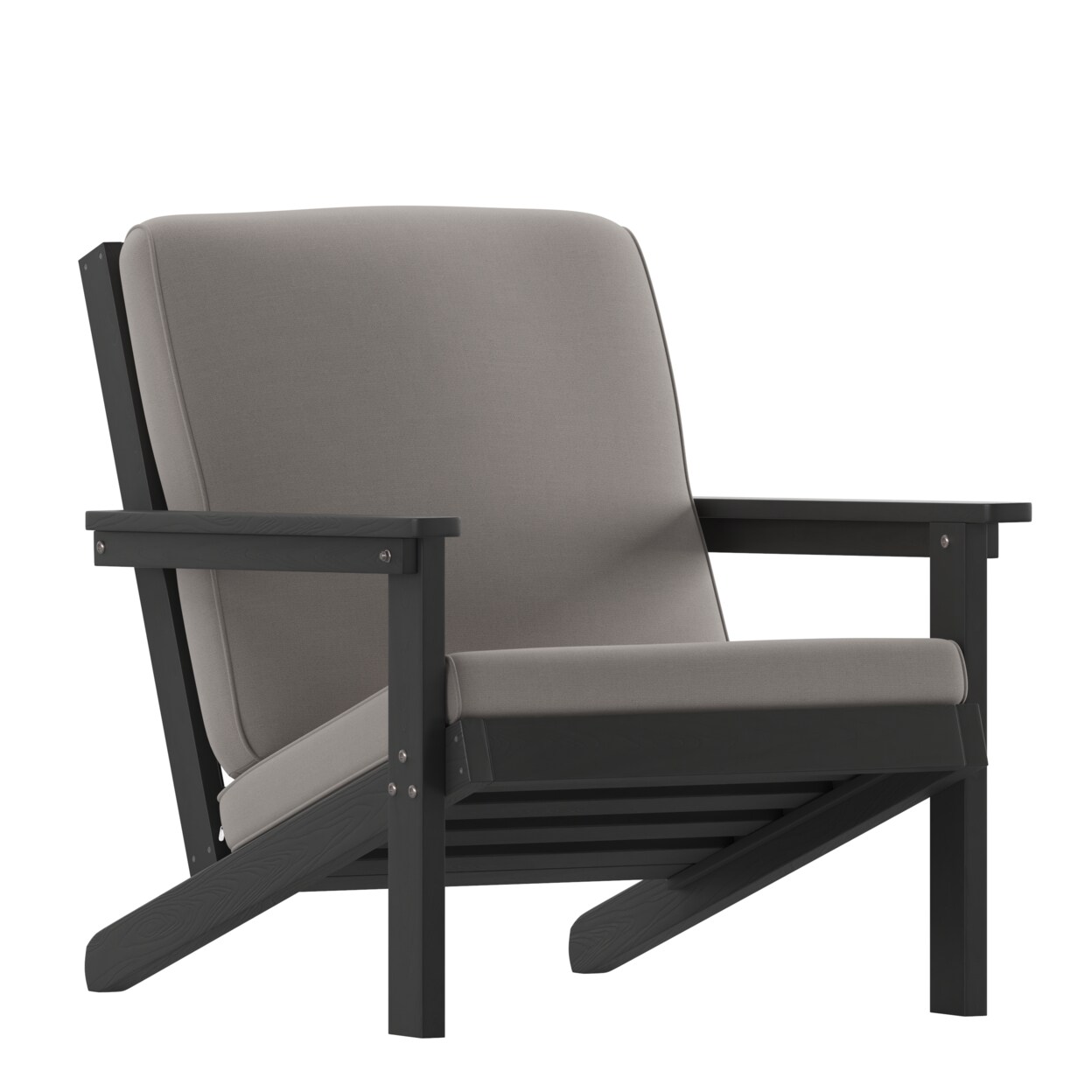 Flash Furniture Black Chair-Charcoal Cushions