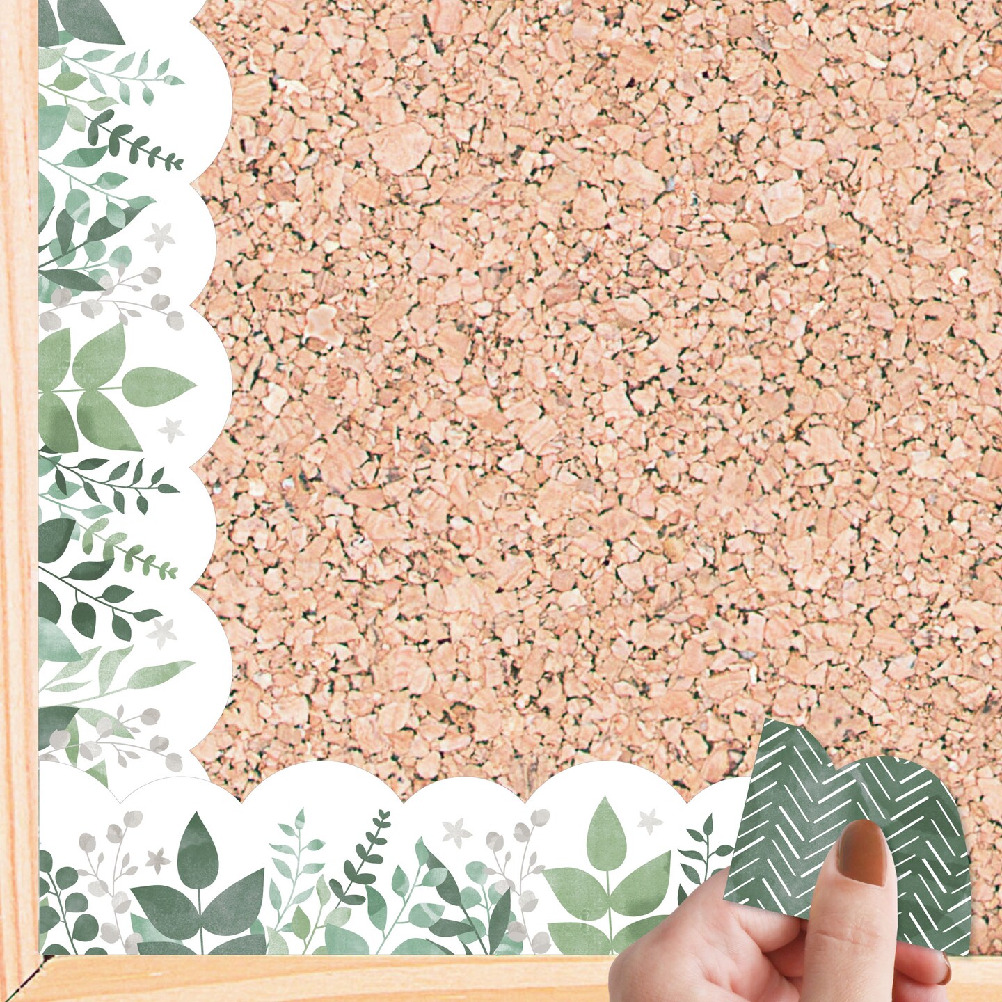 Big Dot of Happiness Eucalyptus Greenery - Scalloped Classroom Decor - Bulletin Board Borders - 51 Feet