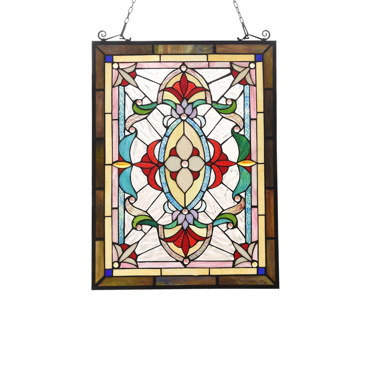 CHLOE Lighting Lighting AYLEE Tiffany-style Victorian Design Window Panel 18&#x22; x 25&#x22;