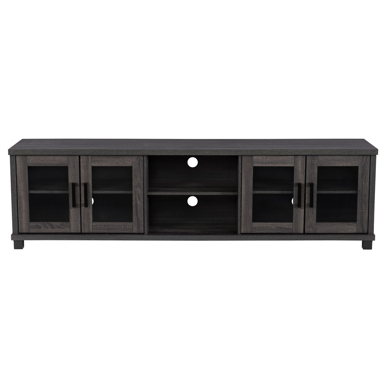 Corliving Fremont Tv Bench With Glass Cabinets For Tvs Up To 95"