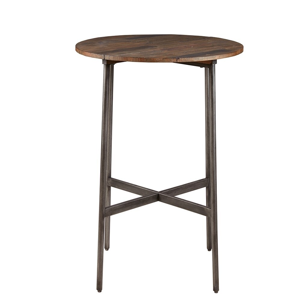 Gracie Mills Lowell Sleek Gathering Spot Round Bar Table For Stylish Entertaining - Grace-6999