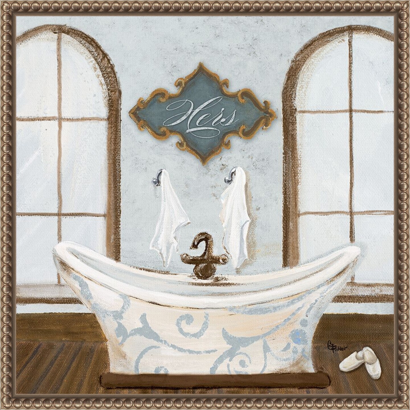 Villa Bath I by Gina Ritter Framed Canvas Wall Art