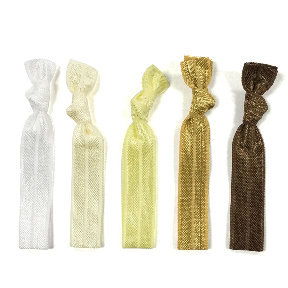 Wrapables Colorful Hair Ties Ponytail Holders (Set of 5), Neutral
