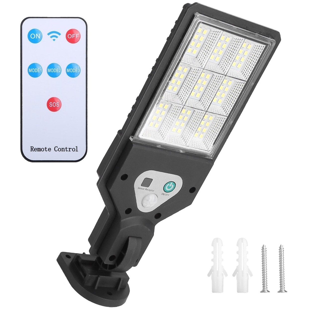 Solar Wall Light Outdoor 9 Cob Beads Pir Motion Sensor Remote Control Wireless Lamps Ip45 Waterproof Lighting For Garage