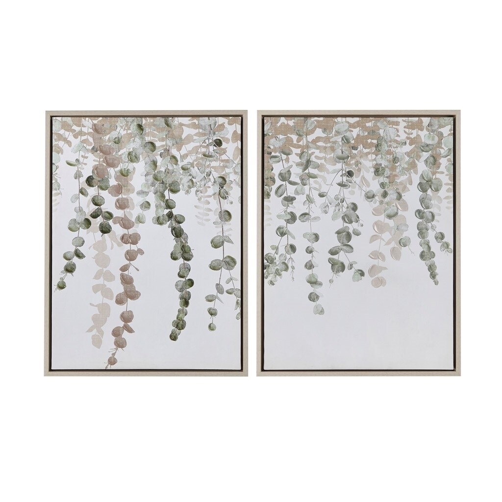Gracie Mills   Leandro Eucalyptus Framed Canvas Wall Art Set - GRACE-15456