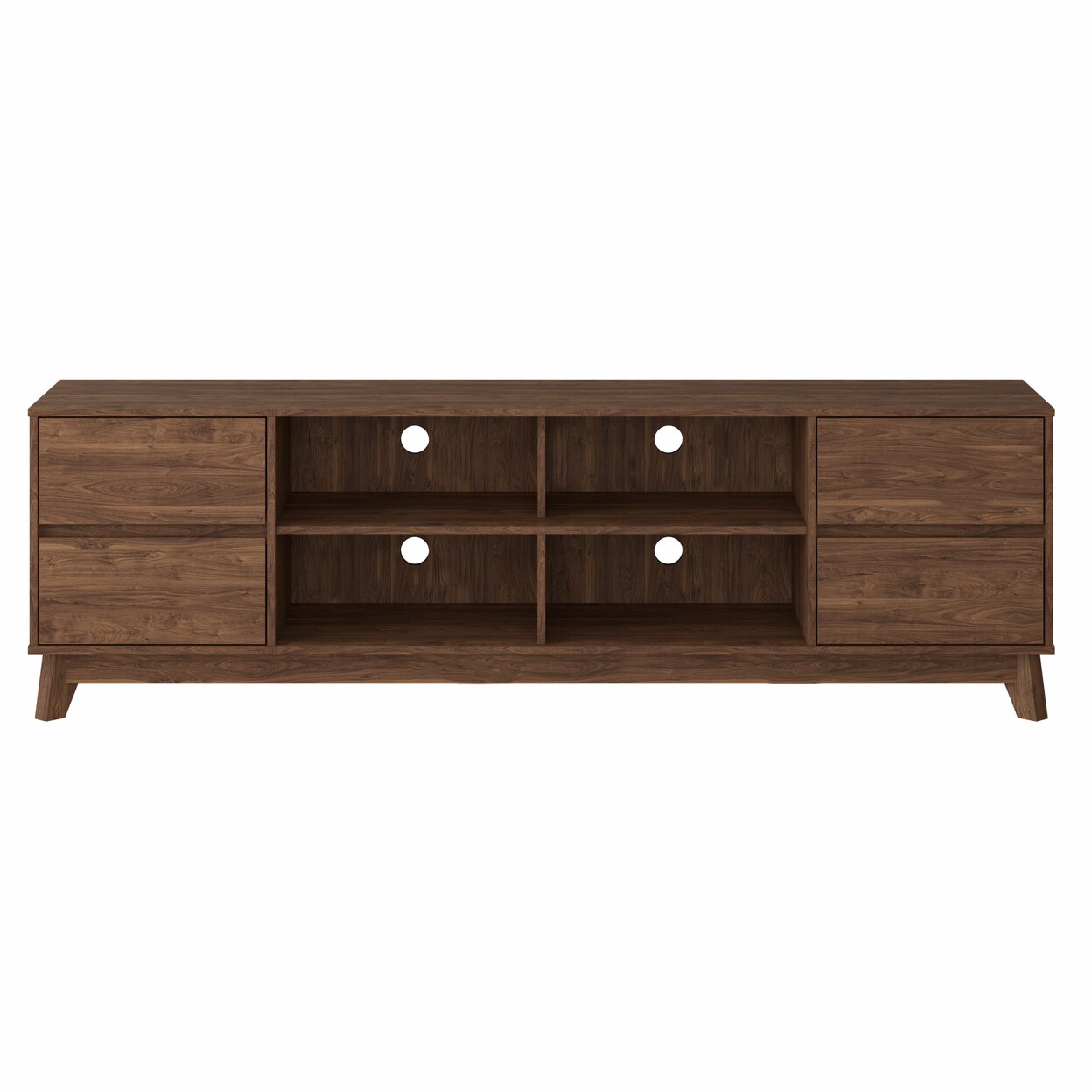 Corliving Hollywood Wood Grain Tv Stand With Drawers For Tvs Up To 85"