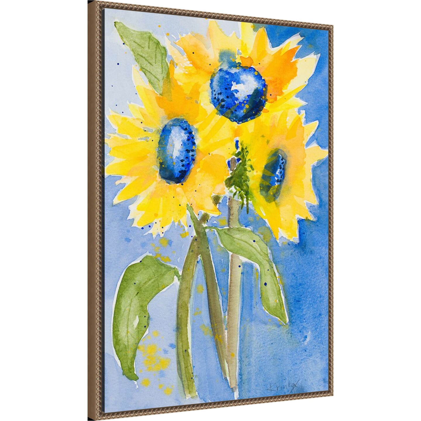 Sunflowers by Krinlox Framed Canvas Wall Art