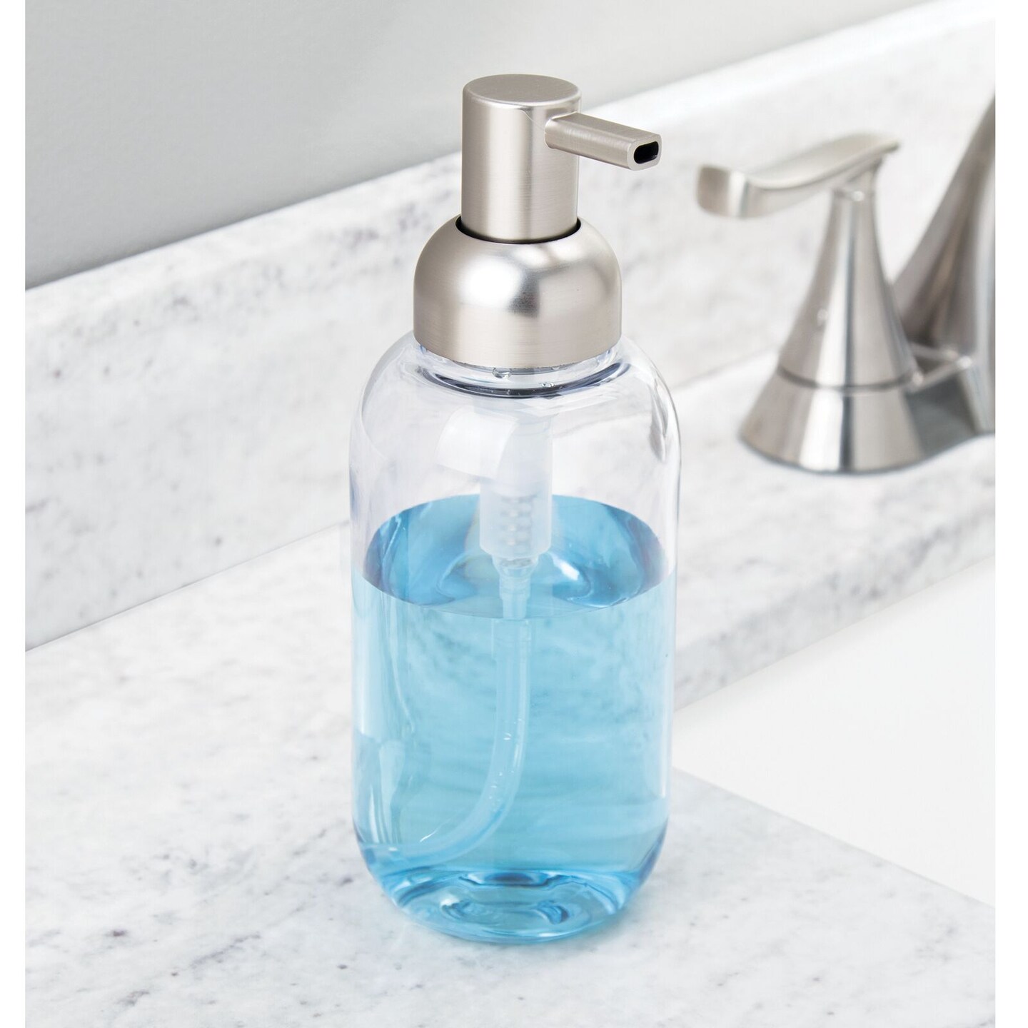 mDesign Plastic Refillable Liquid Soap Dispenser Pump, 2 Pack