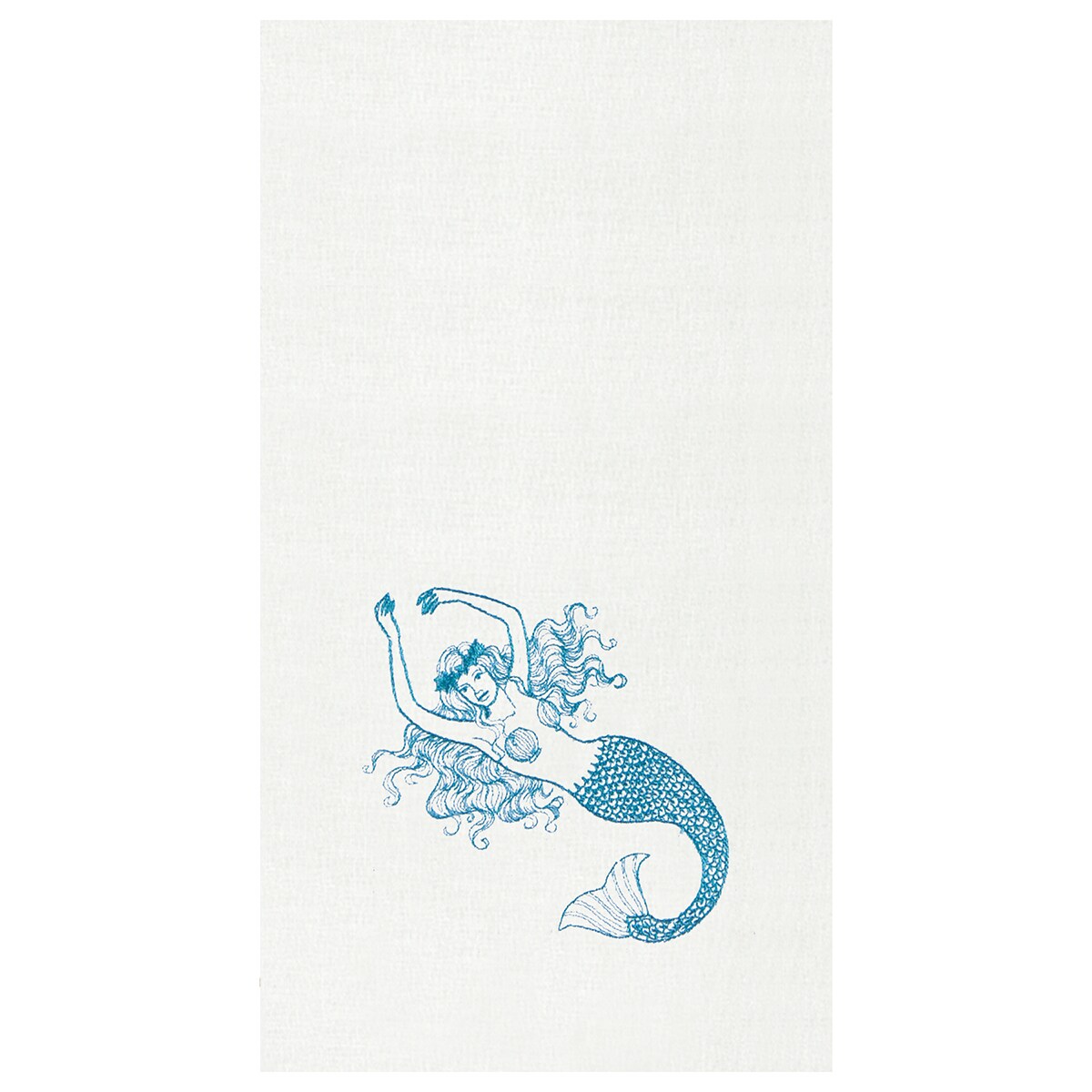 Cora Mermaid Hemstitch Decorative Guest Towel
