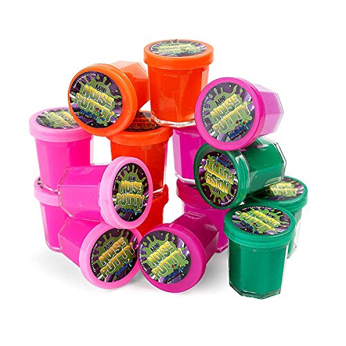 48 Pieces Mega Slime Party Favors 1.5&#x22; Mini Noise Putty in Assorted Neon Colors Bulk Toys Stocking Stuffers and Birthday Party Favors 4 Dozen Pack