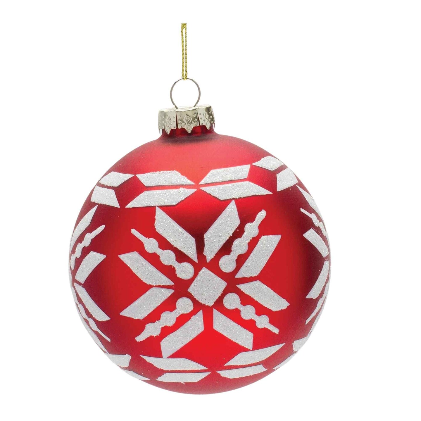 Melrose Nordic Snowflake Christmas Ball Ornaments - 4.75" (120.6mm) - 6ct