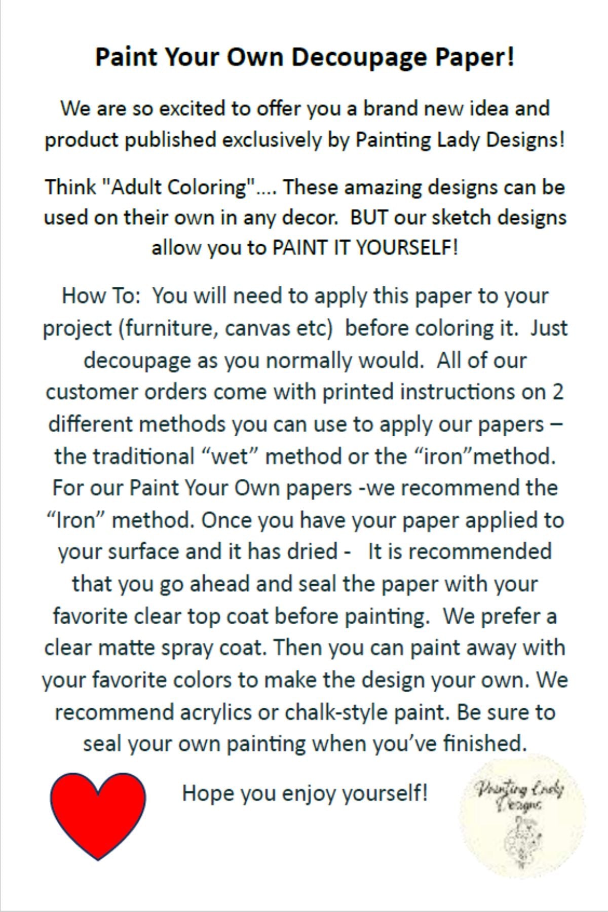 Paint Your Own Decoupage Paper! Garden Design - Medium