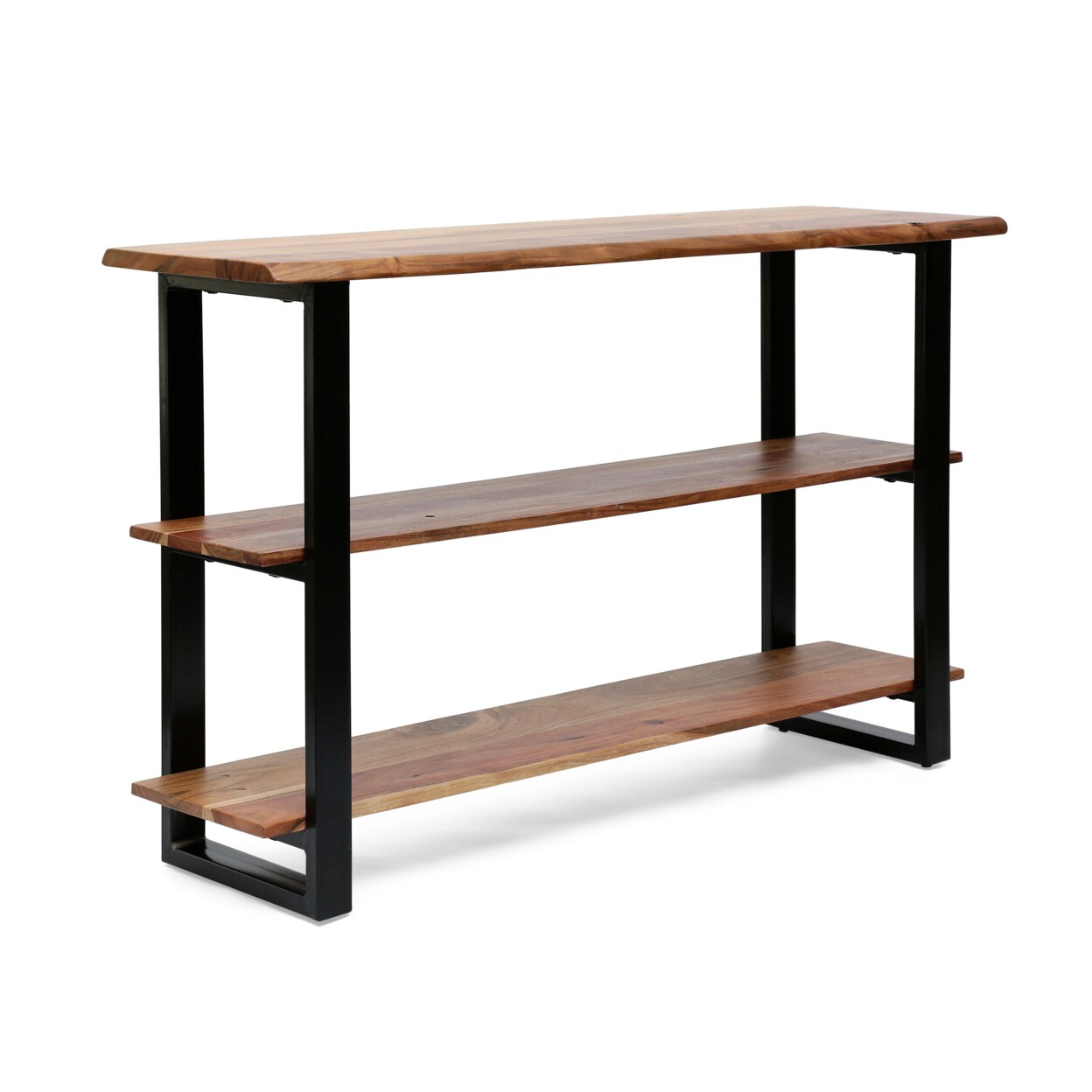 GDFStudio Canaan Handcrafted Modern Industrial Acacia Wood Media Console Table