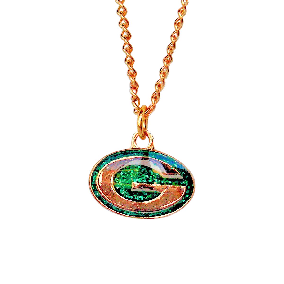 Cleanlapsports Green bay packers glitter necklace