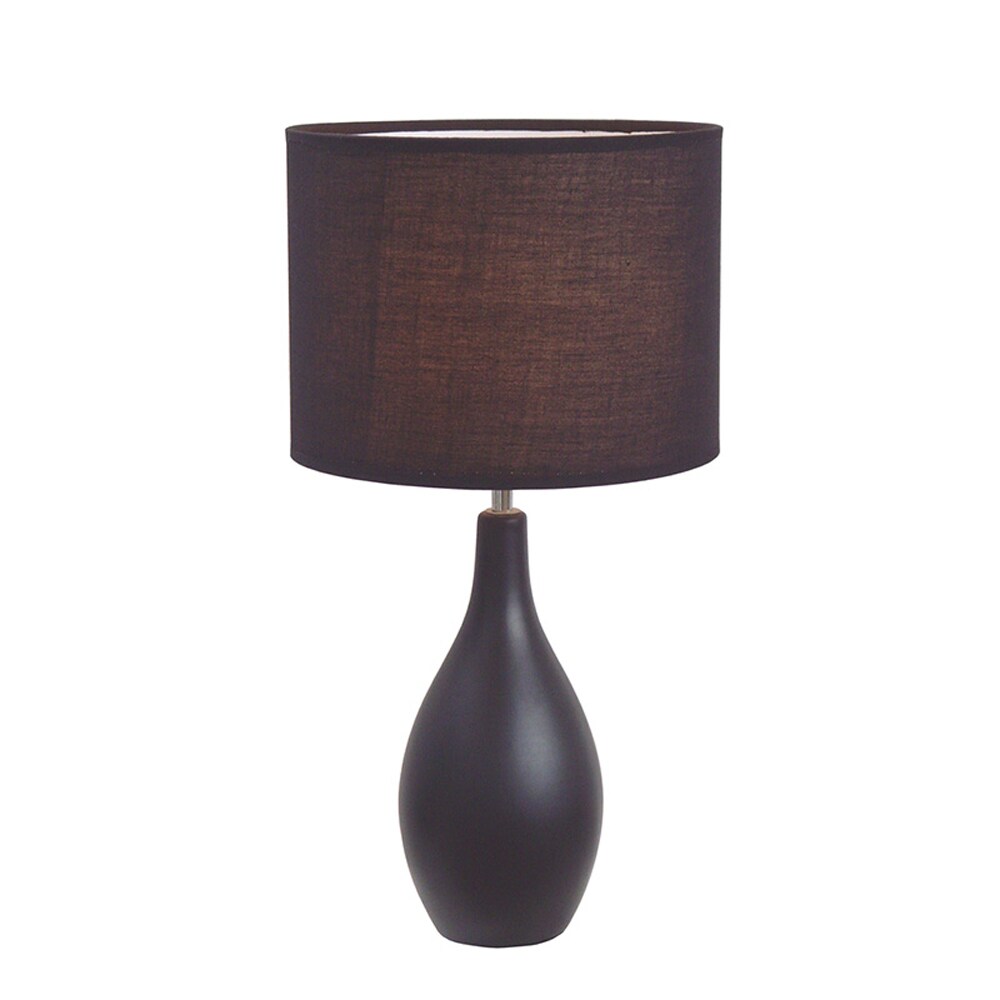Simple Designs   Oval Bowling Pin Base Ceramic Table Lamp