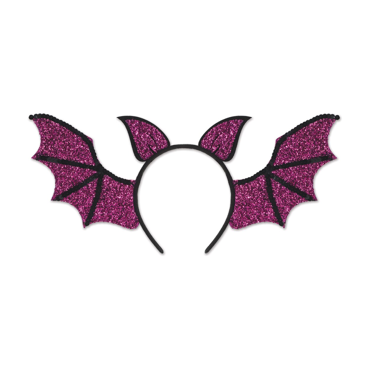 Beistle Sequined Bat Wings Headband - 12 Pack (1 Per Card)