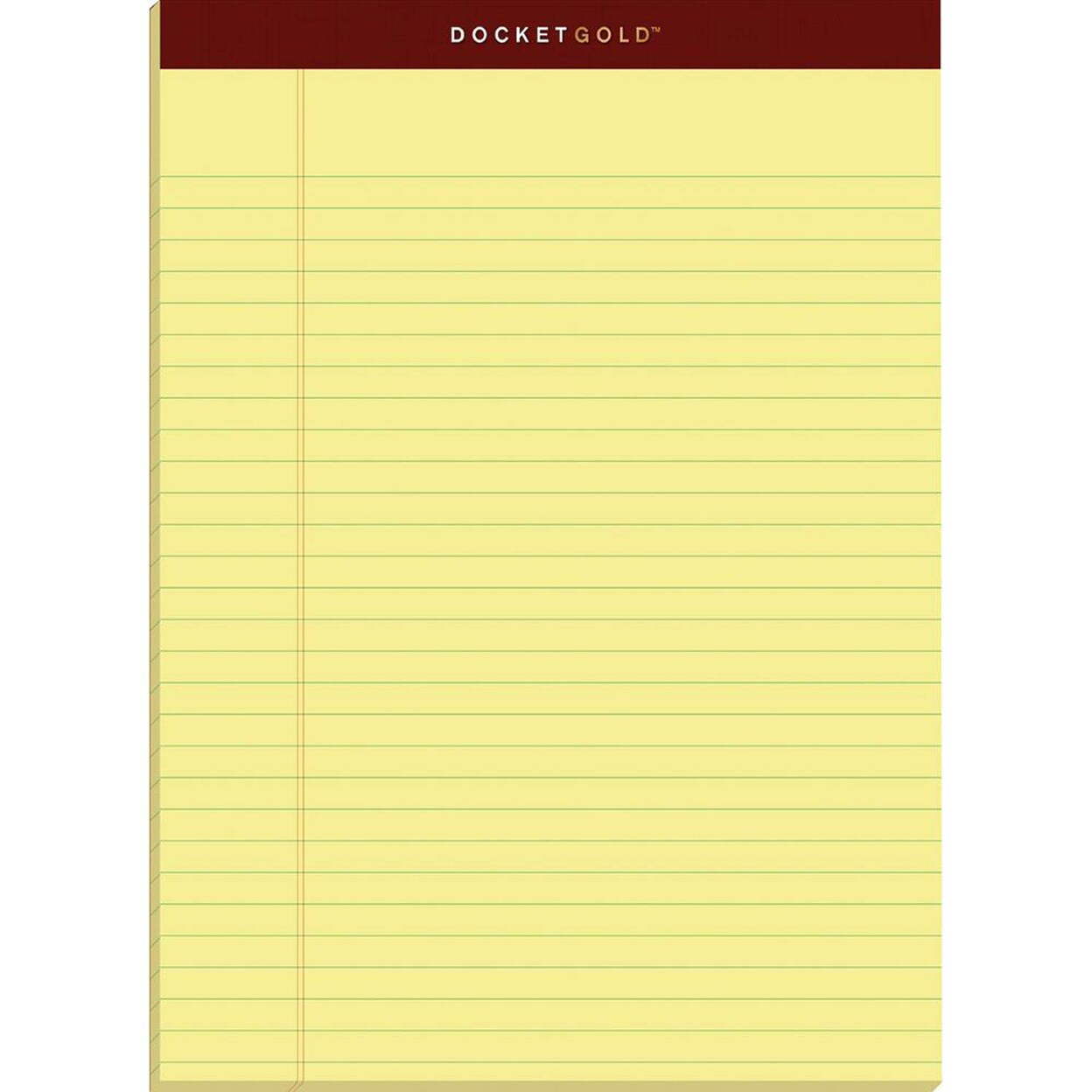 TOPS   Docket Gold Legal Pads - Letter - 50 Sheets - Double Stitched - 0.34&#x22; Ruled - 20 lb Basis Weight - Letter
