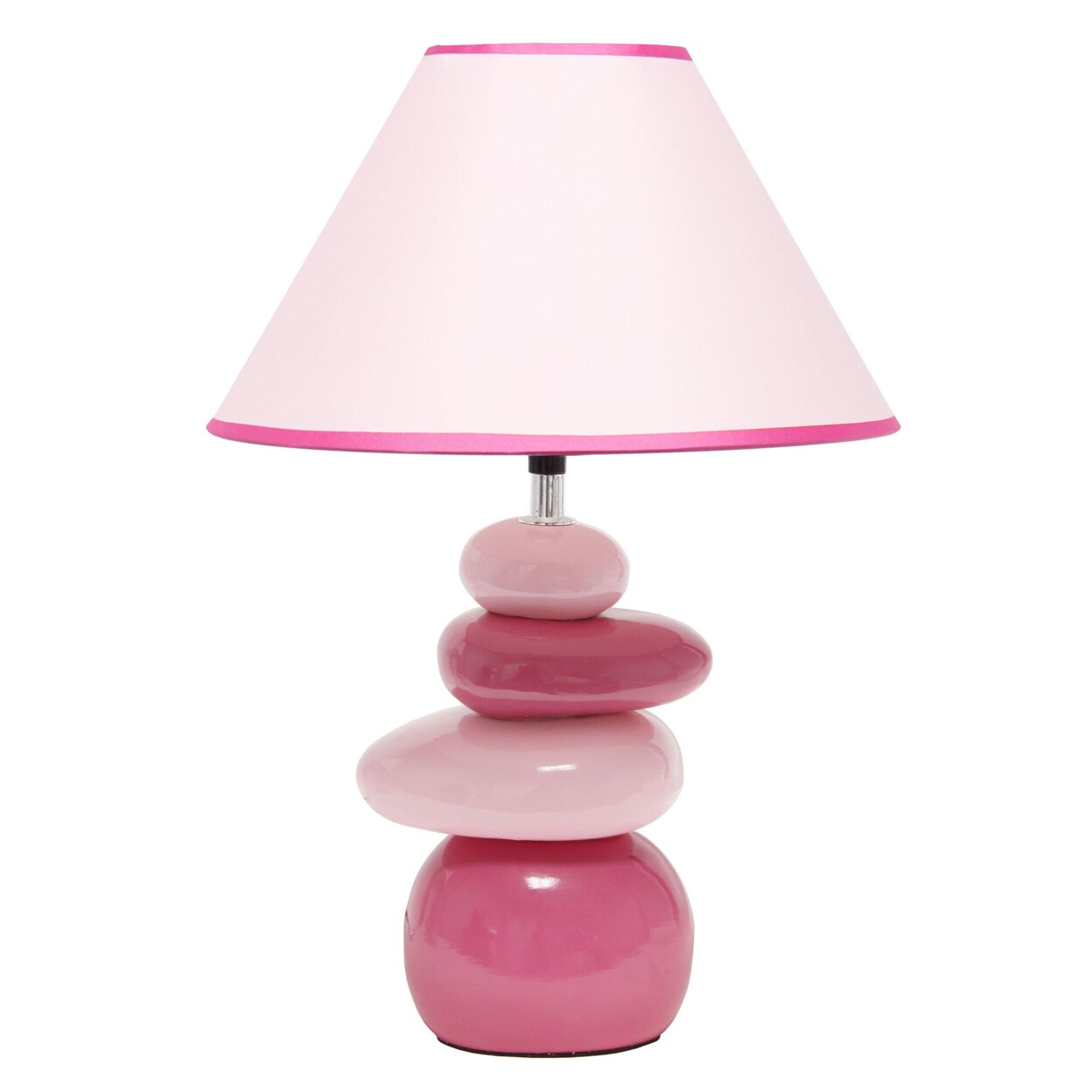 Creekwood Home Priva 17.25&#x22; Contemporary Ceramic Stacking Stones Table Desk Lamp For Homedecor, Bedroom, Living Room, Dining Room,
