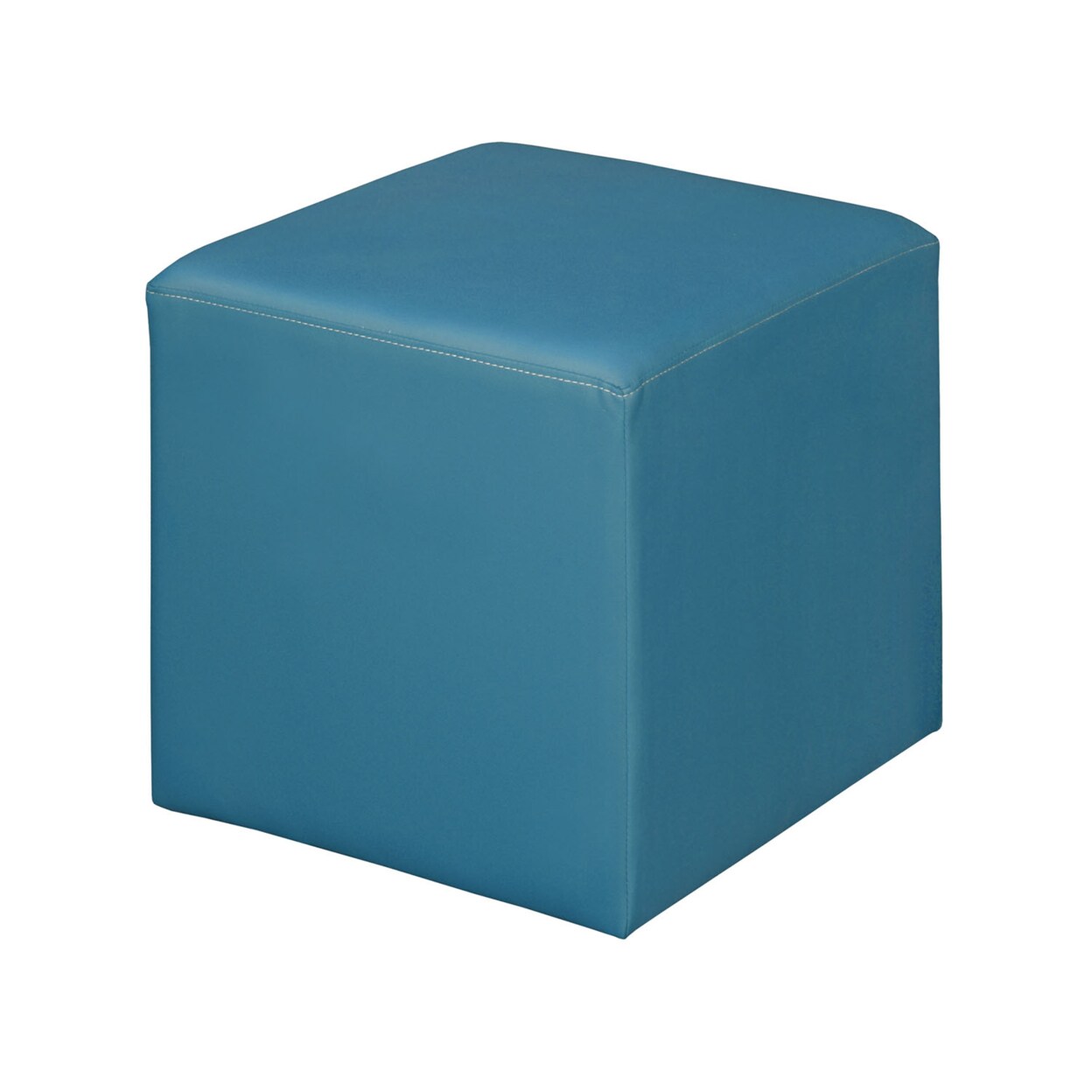 Regency Upholstered Soft Jean Plush Square Ottoman - Peacock Teal