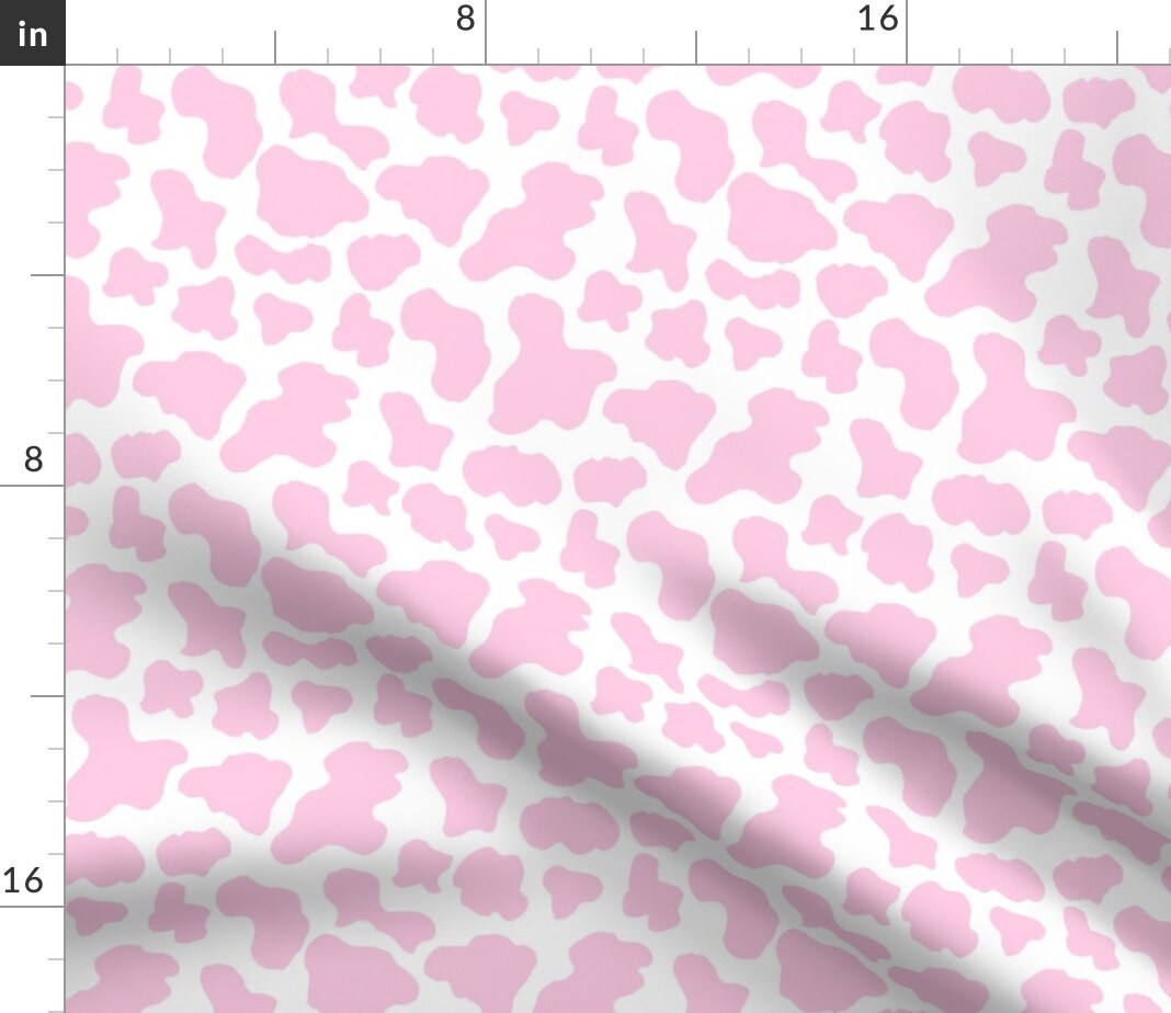 Small Pink Cow Print Strawberry 90S Trendy Fashion Farm Custom Printed Fabric by Spoonflower Various Fabrics by the Yard or Fat Quarter