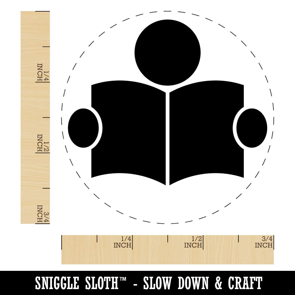 Reading Book Library Icon Rubber Stamp for Stamping Crafting Planners
