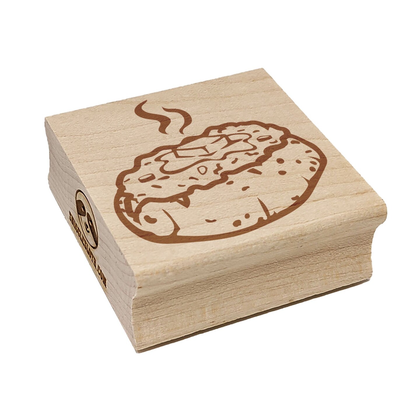Hot Baked Potato with Chives and Butter Square Rubber Stamp for Stamping Crafting