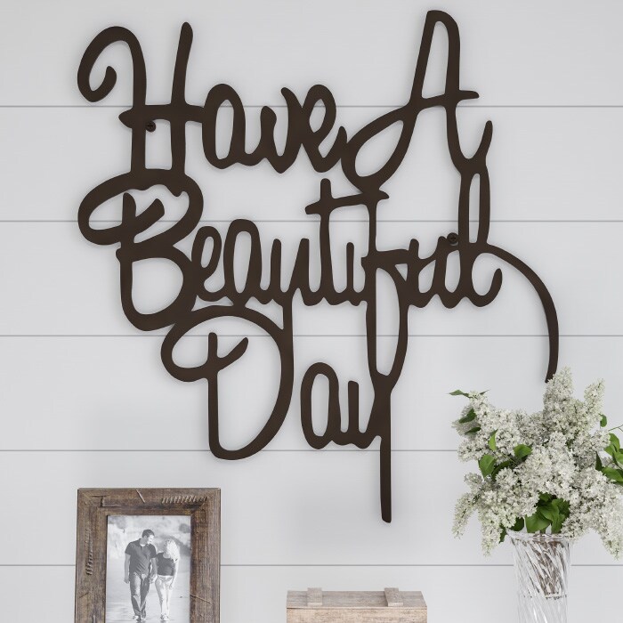 Metal Cutout-Have A Beautiful Day Decorative Wall Sign-3D Word Art Home Accent Decor-Perfect Modern Rustic