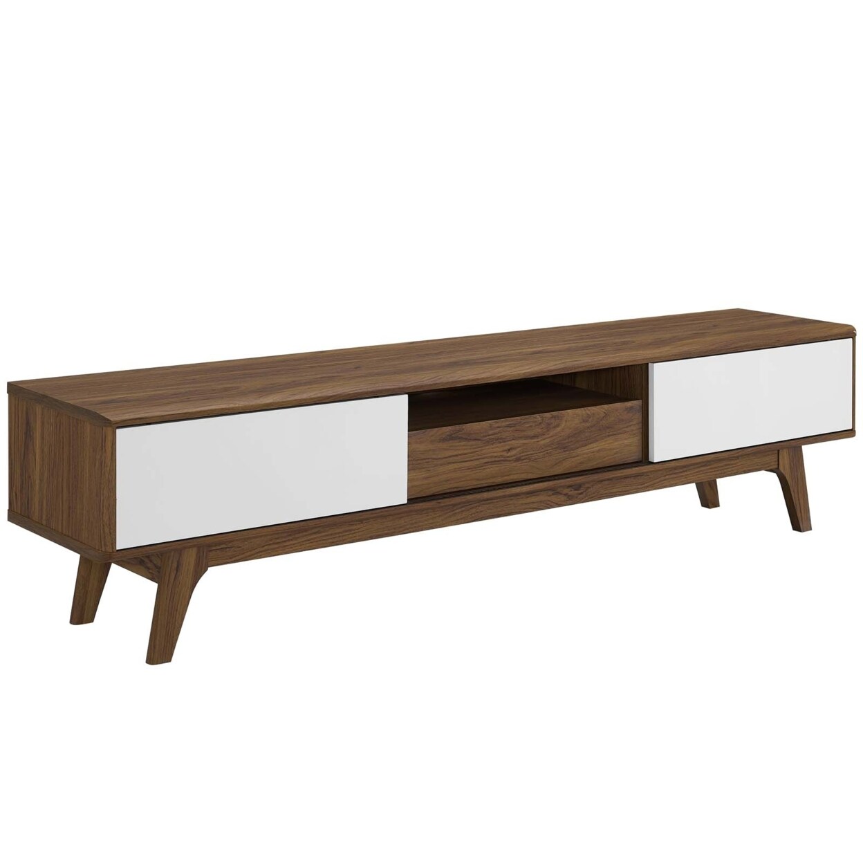 Modway Envision 70&#x22; Media Console Wood TV Stand-EEI-3304-WAL-WHI