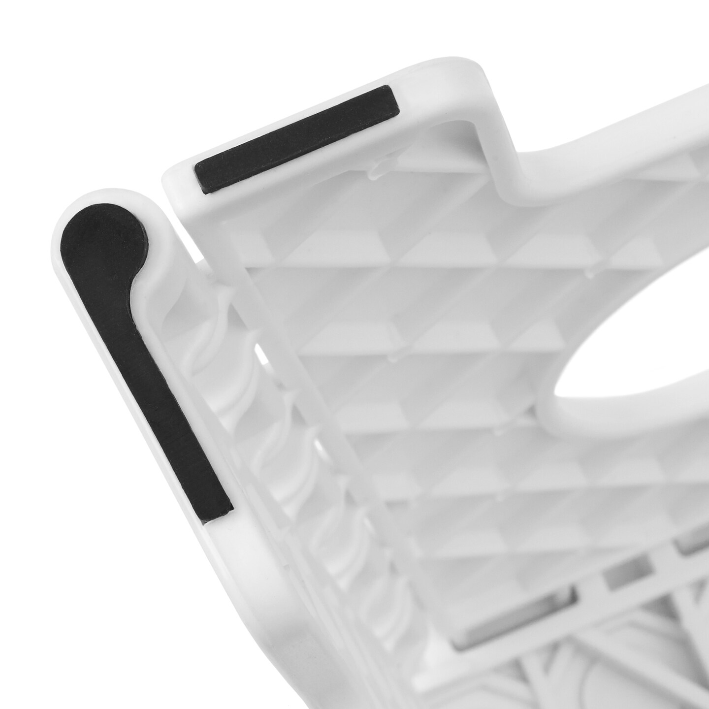 Casafield 16&#x22; Folding Step Stool with Handle, White - Portable Collapsible Small Plastic Foot Stool for Adults - Use in the Kitchen, Bathroom and Bedroom