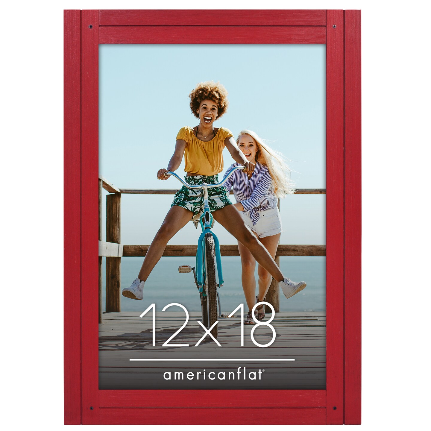 Americanflat Picture Frame - Rustic Picture Frame with Textured Engineered Wood, Shatter Resistant Glass and Easel Back - Horizontal and Vertical Display