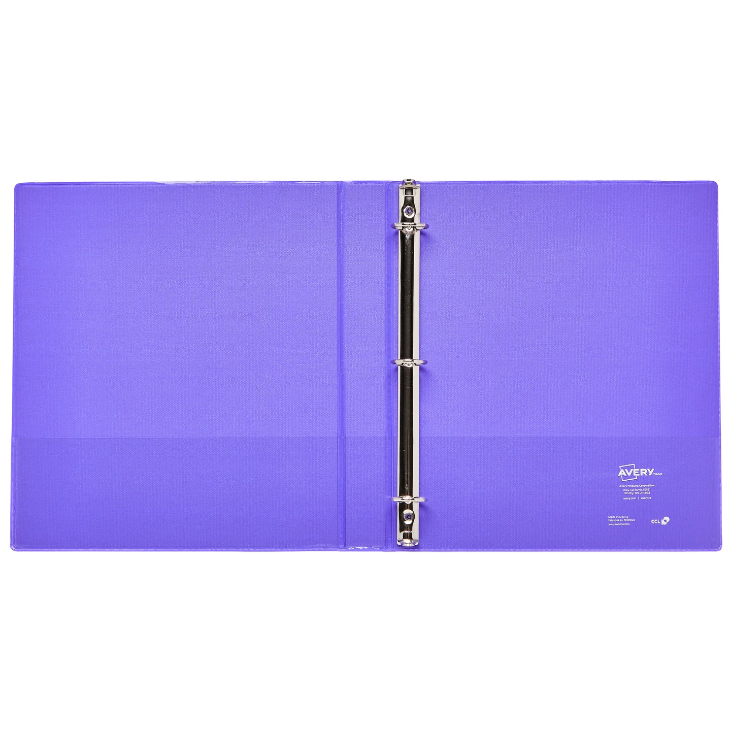 Avery Luxe Collection Durable Holographic 3 Ring Binder, Customizable View Cover, 1 Inch Round Rings, 1 Holographic Violet Binder (03226)