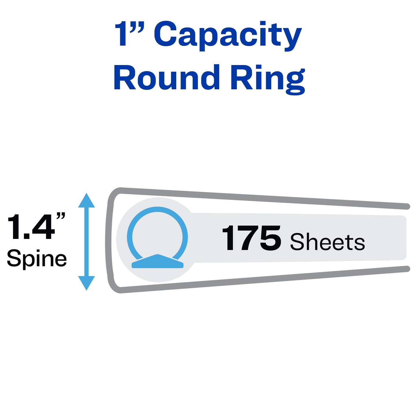 Avery 1&#x22; Mini Durable 3 Ring Binders, Round Rings, Holds 5-1/2&#x22; x 8-1/2&#x22; Paper, 175-Sheet Capacity, Black, 2 Pack (13456)
