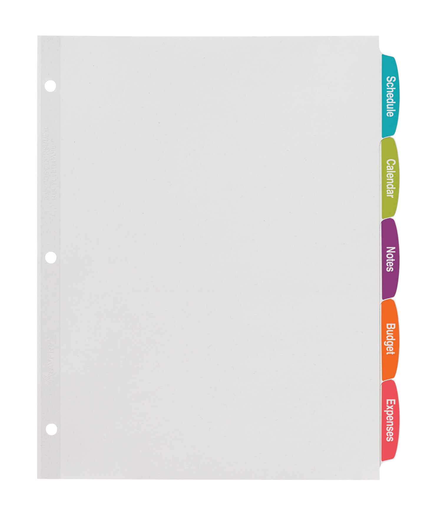 Avery Big Tab Printable White Label Dividers with Easy Peel, 5 Tabs, 4 Sets (14432)