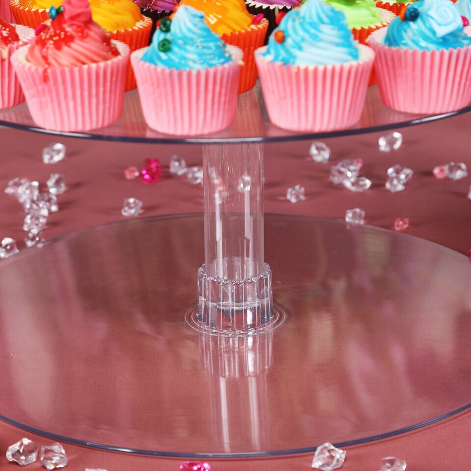CAKE STAND 1 Tier 16&#x22; Clear Cupcakes Wedding Birthday Party Catering