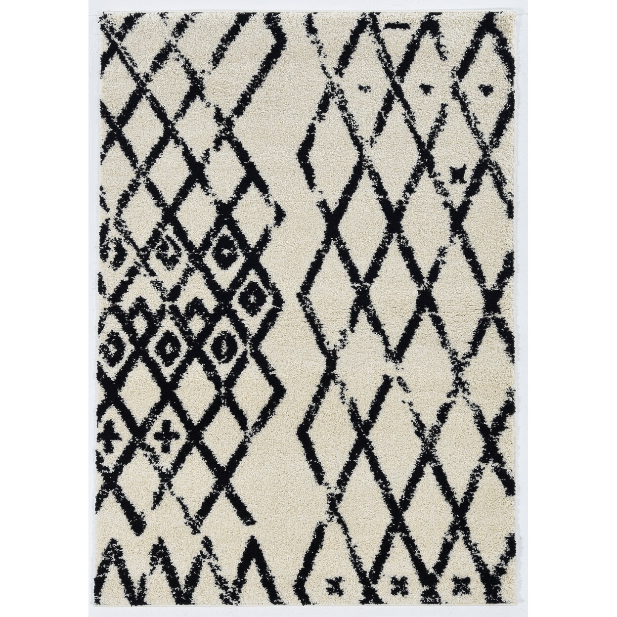 Linon Home Decor Morrocan Marrakes Ivory and Black 5 X 7