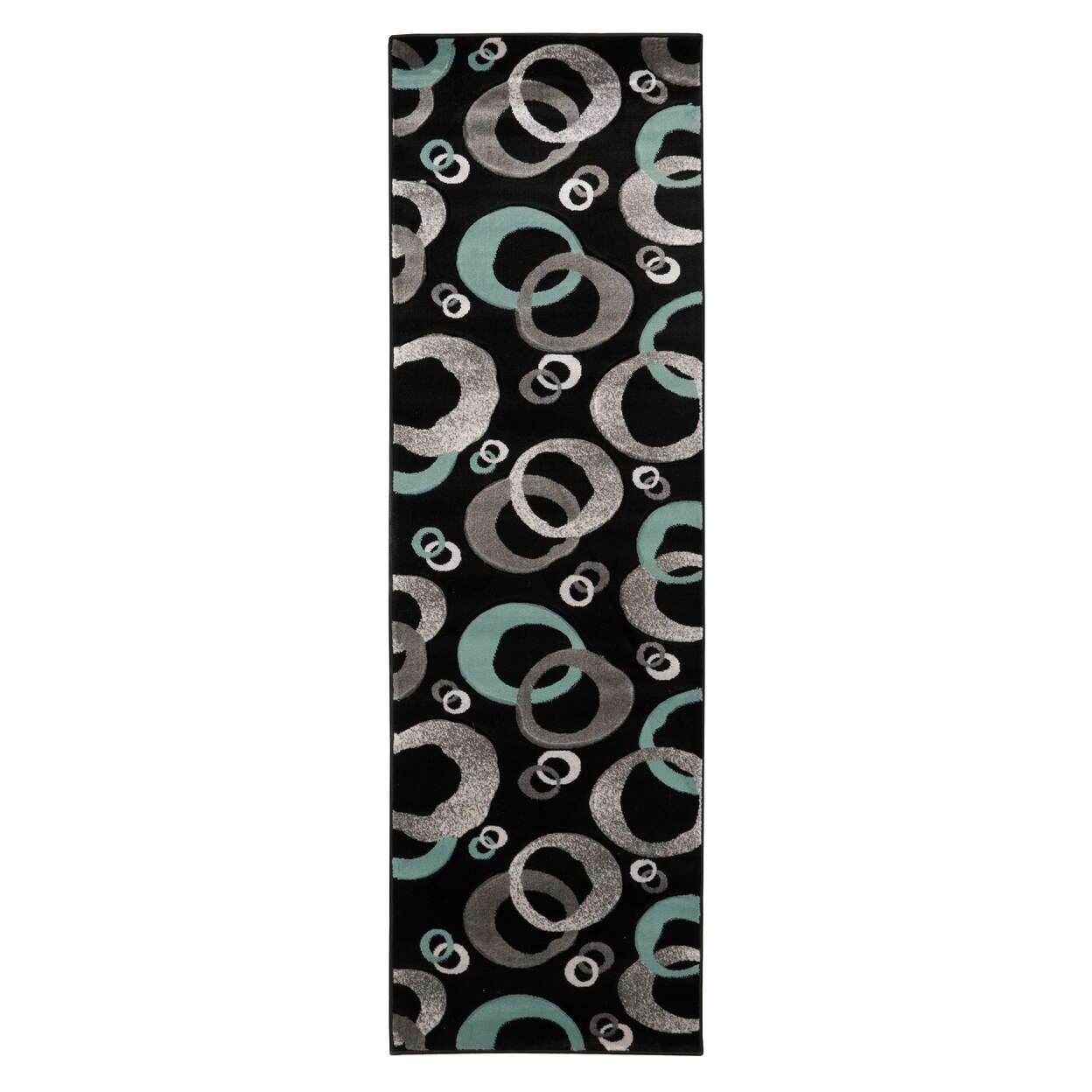 Linon Home Decor Milan Barnet Black and Turquoise 5X7.6